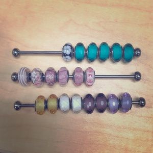 Lot of Pandora Murano Beads, Authentic, 925 Silver